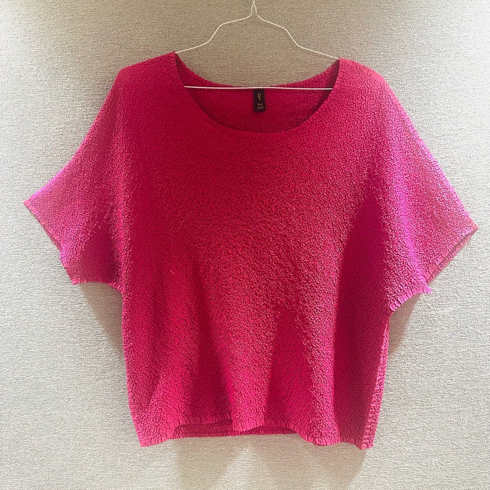 Vanite Couture Fuchsia Textured Blouse